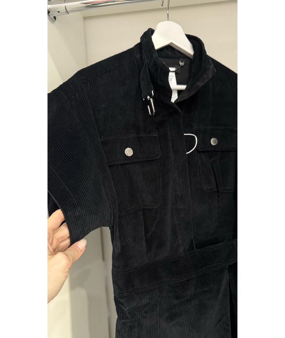 WEEKEND MAX MARA Черный хлопковый комбинезон, фото 5