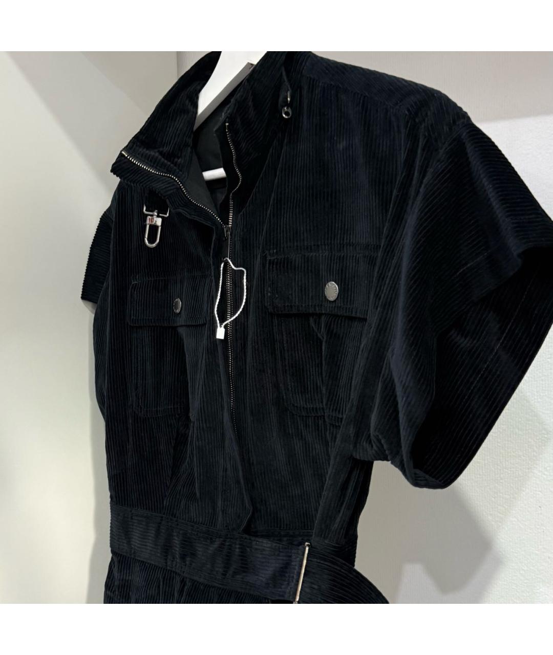 WEEKEND MAX MARA Черный хлопковый комбинезон, фото 3