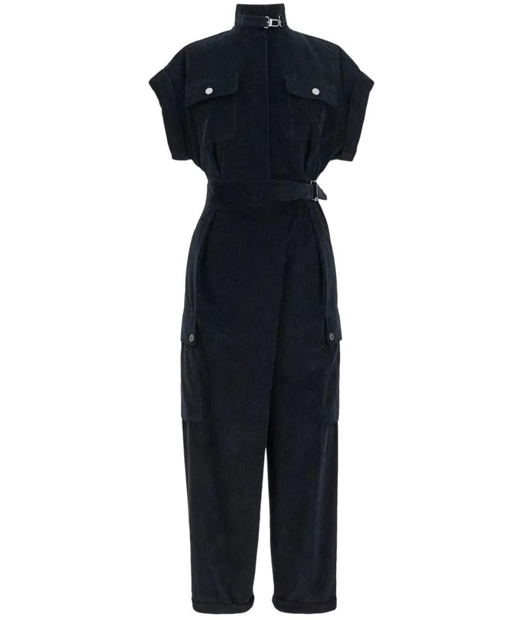 WEEKEND MAX MARA Черный хлопковый комбинезон, фото 1