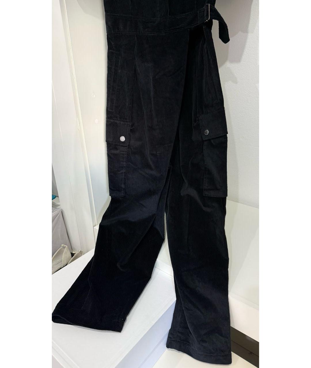 WEEKEND MAX MARA Черный хлопковый комбинезон, фото 7