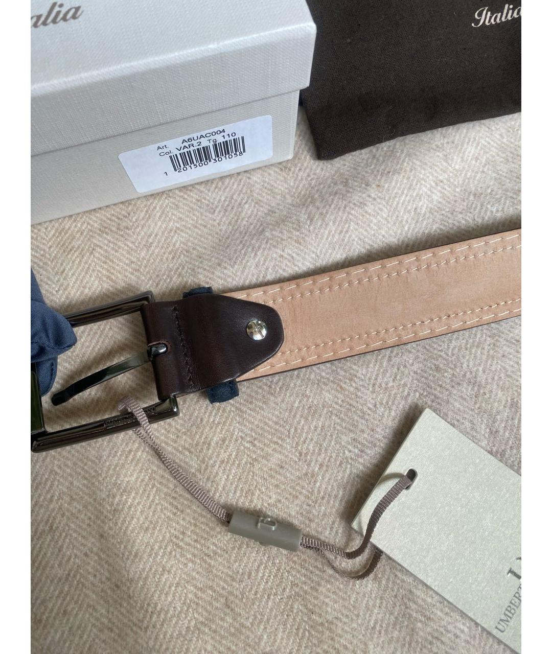 BILANCIONI Синий кожаный ремень, фото 3