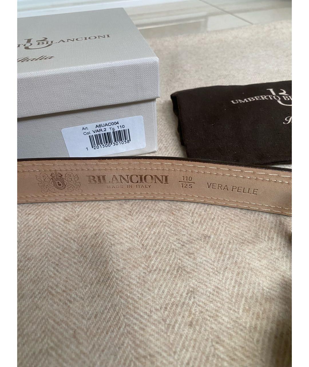 BILANCIONI Синий кожаный ремень, фото 4