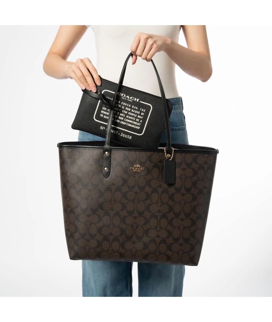 COACH Коричневая сумка тоут, фото 7