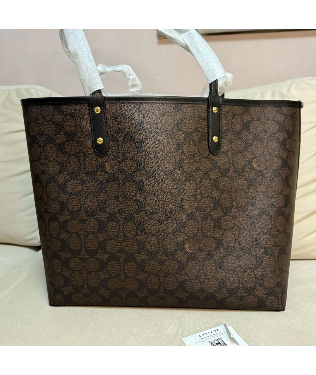 COACH Коричневая сумка тоут, фото 5