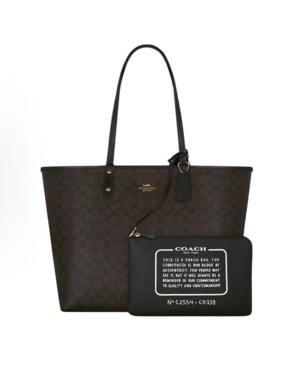 COACH Коричневая сумка тоут, фото 1