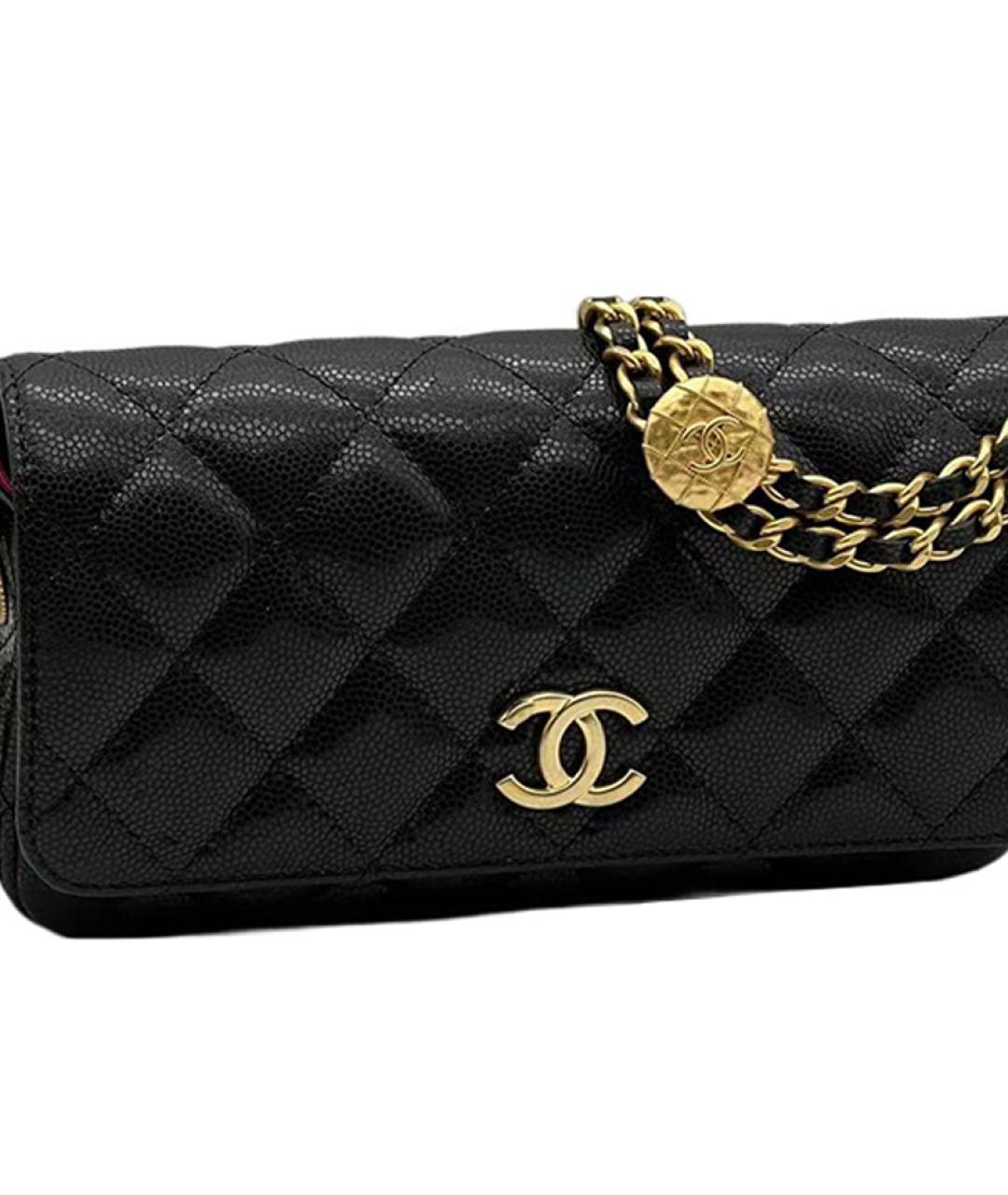 CHANEL Черная кожаная сумка через плечо, фото 3