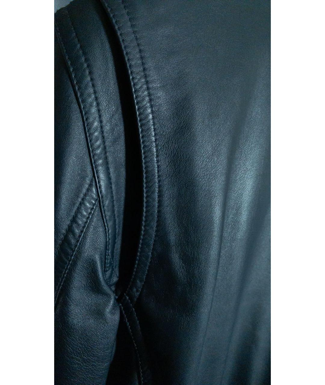 BURBERRY Темно-синяя кожаная куртка, фото 5