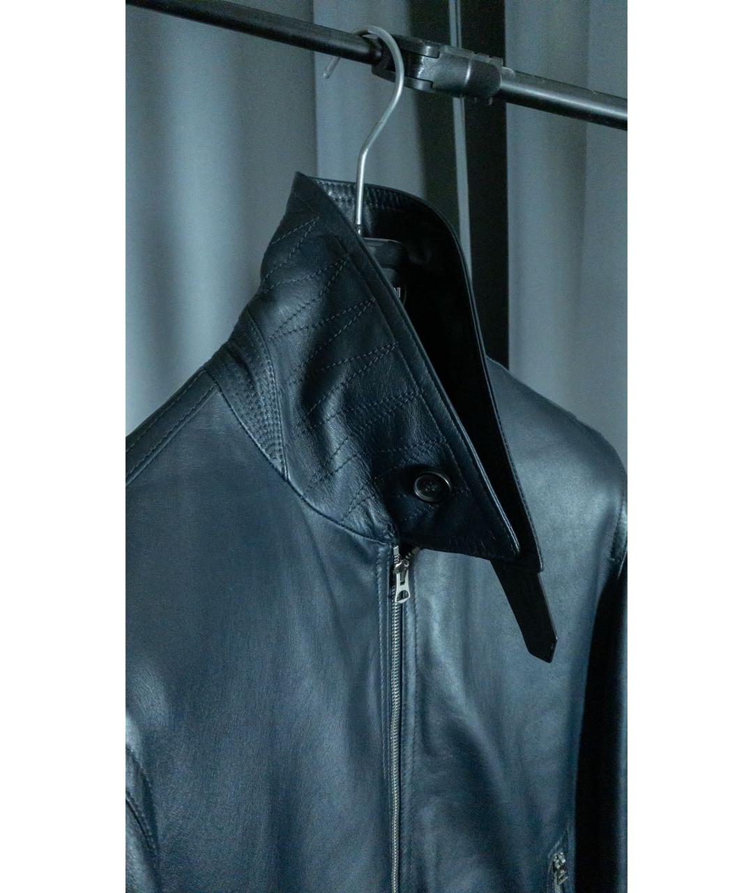 BURBERRY Темно-синяя кожаная куртка, фото 6