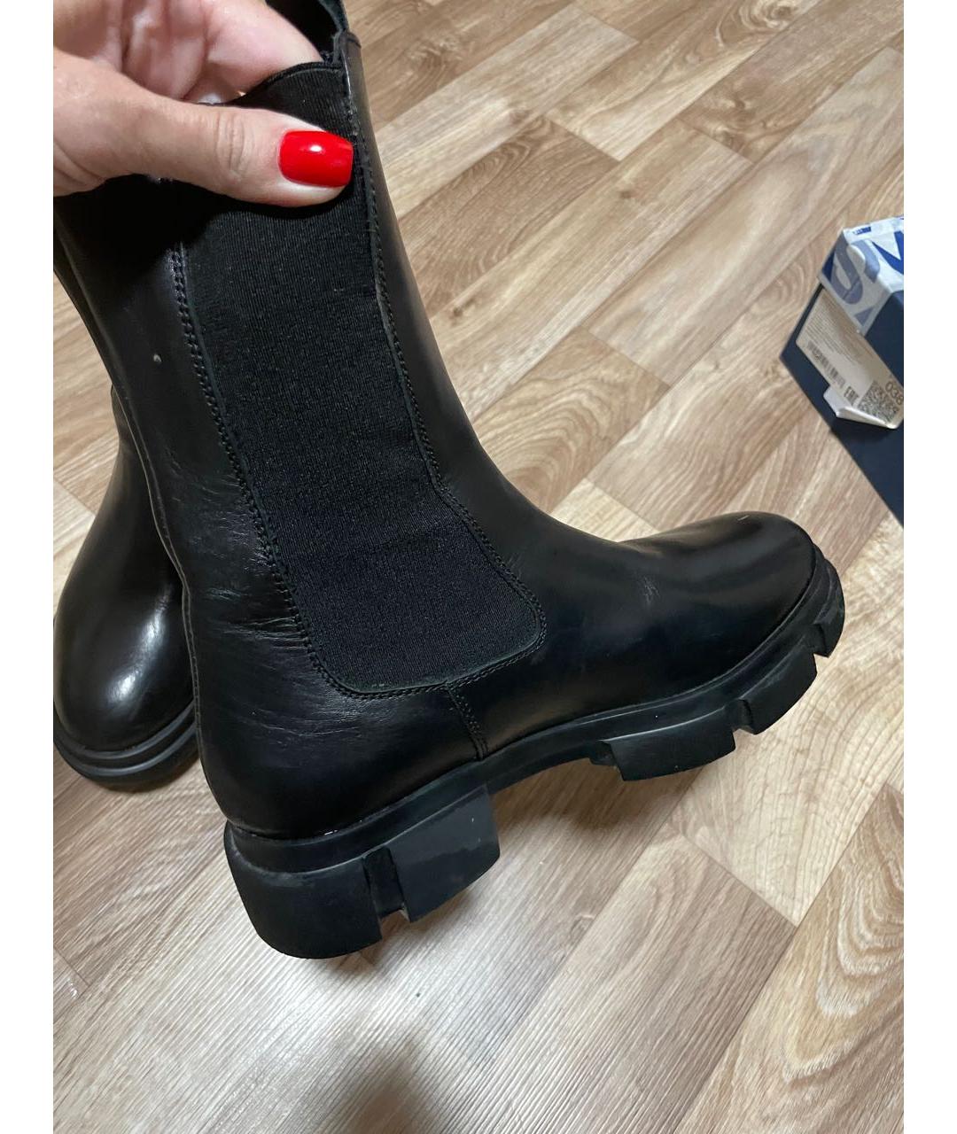 Principe di Bologna Черные кожаные полусапоги, фото 7
