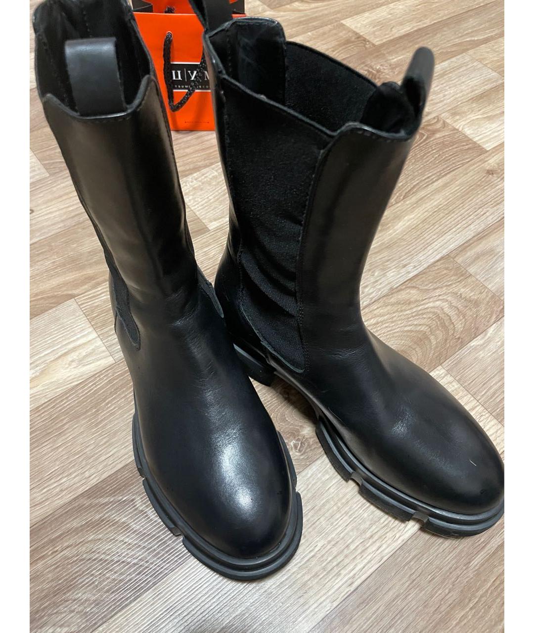 Principe di Bologna Черные кожаные полусапоги, фото 2