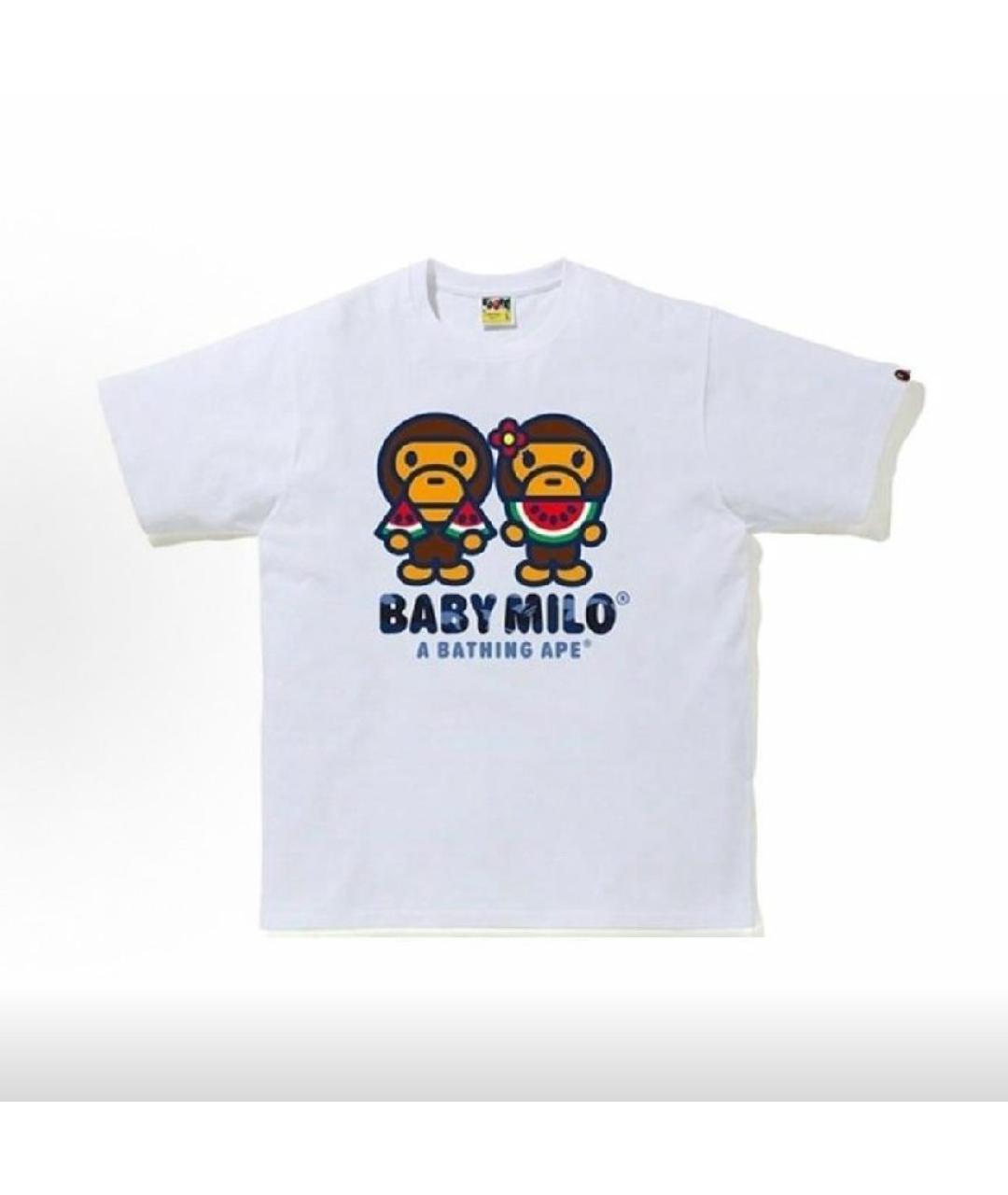 A BATHING APE Белая хлопковая футболка, фото 3