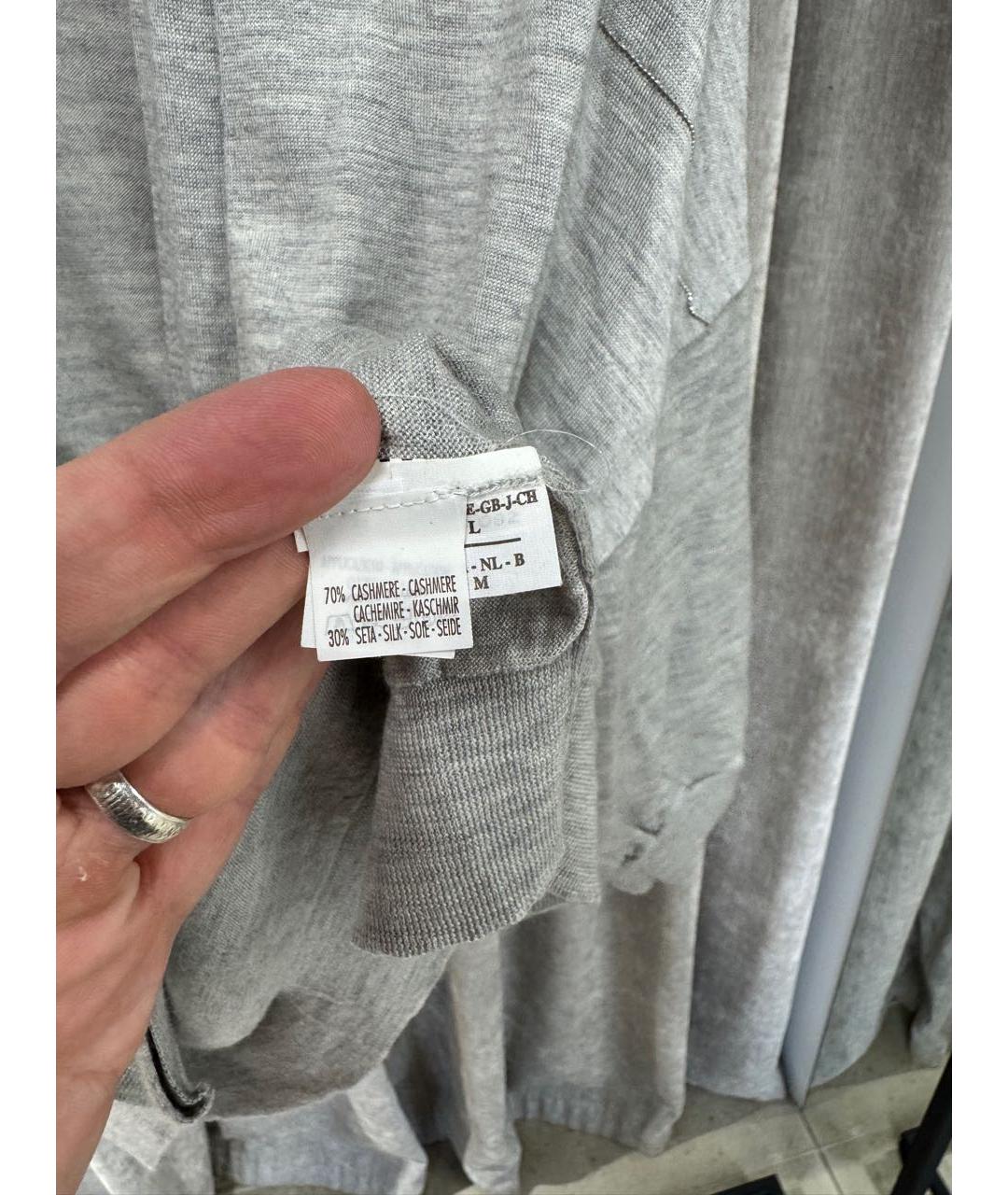 BRUNELLO CUCINELLI Серый кашемировый кардиган, фото 4