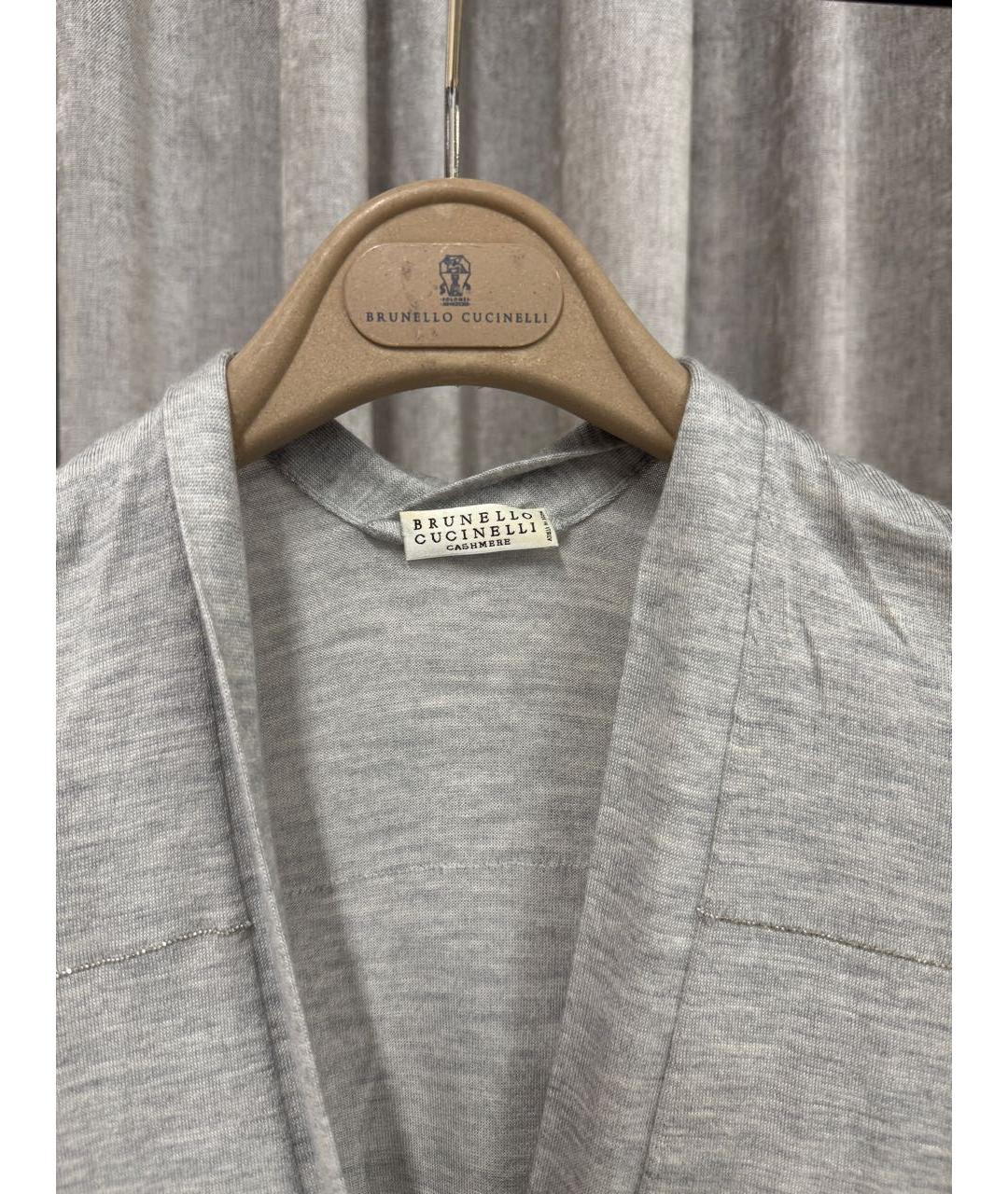 BRUNELLO CUCINELLI Серый кашемировый кардиган, фото 3