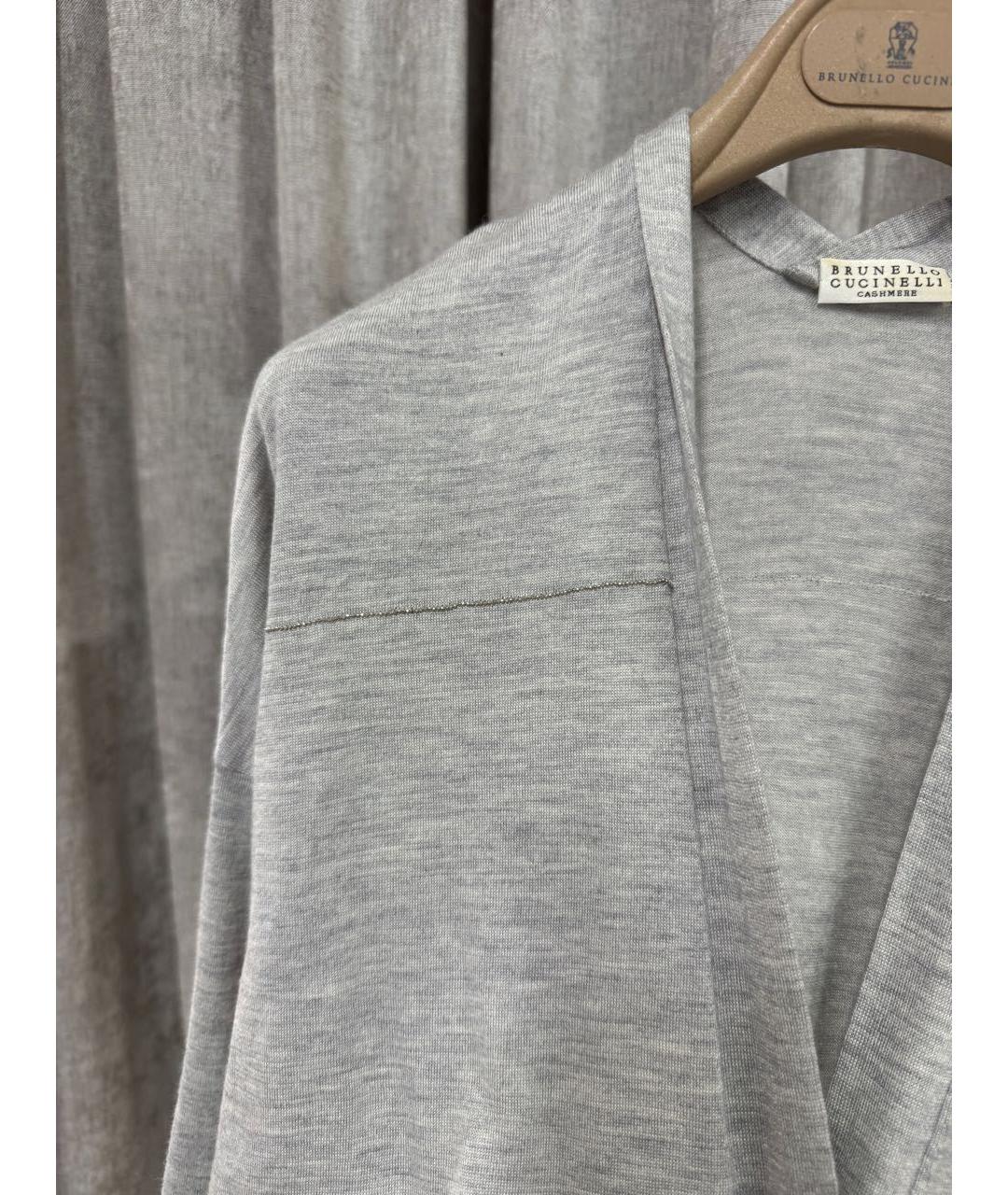 BRUNELLO CUCINELLI Серый кашемировый кардиган, фото 5