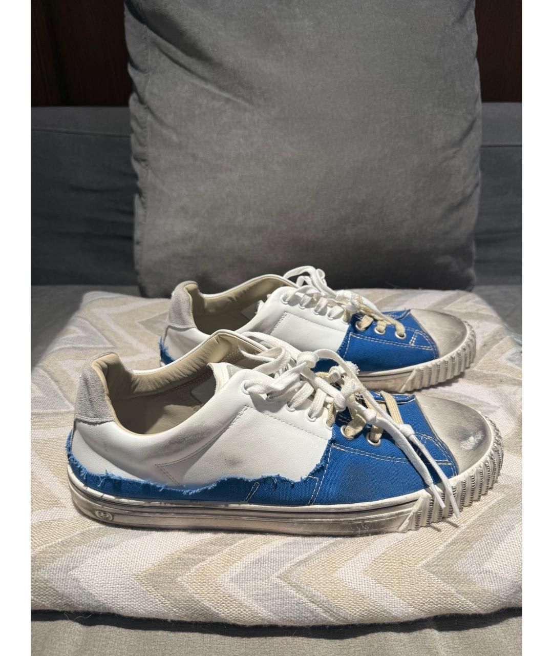 MAISON MARGIELA Синие низкие кроссовки / кеды, фото 4
