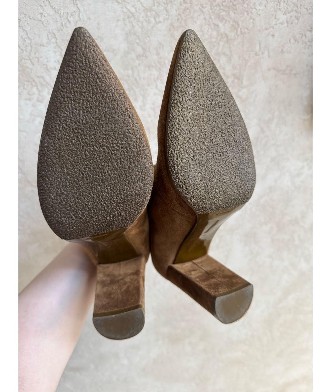 GIANVITO ROSSI Коричневые замшевые ботильоны, фото 6