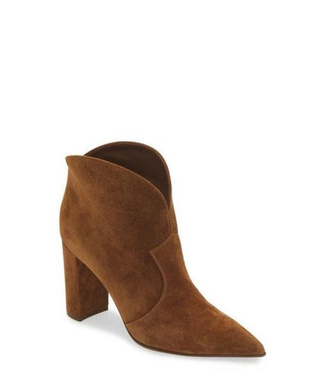 GIANVITO ROSSI Коричневые замшевые ботильоны, фото 2