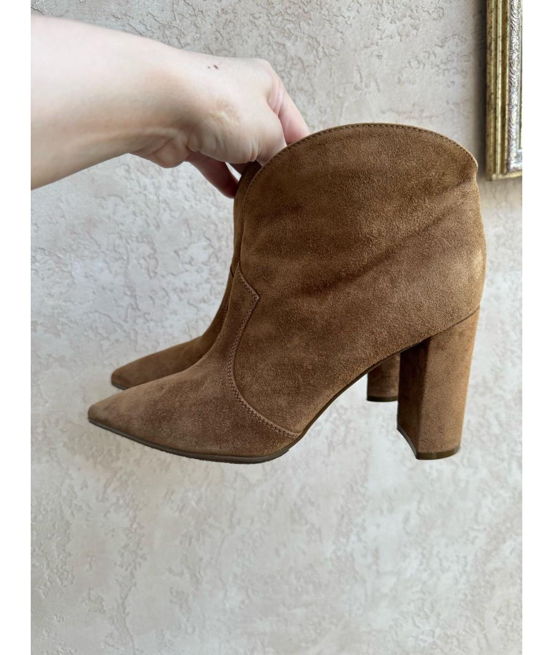 GIANVITO ROSSI Коричневые замшевые ботильоны, фото 9
