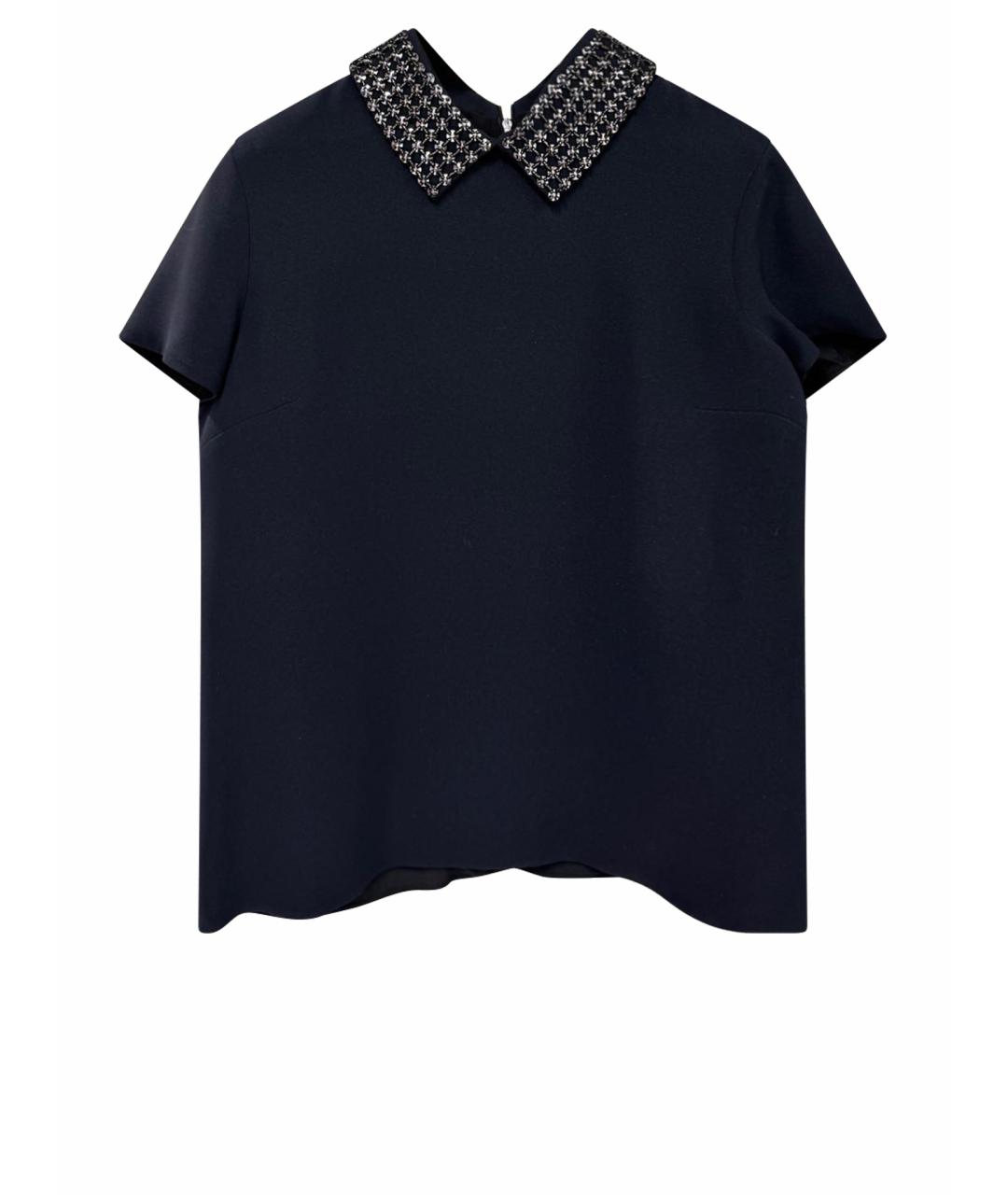 CHRISTIAN DIOR Темно-синяя шелковая блузы, фото 1