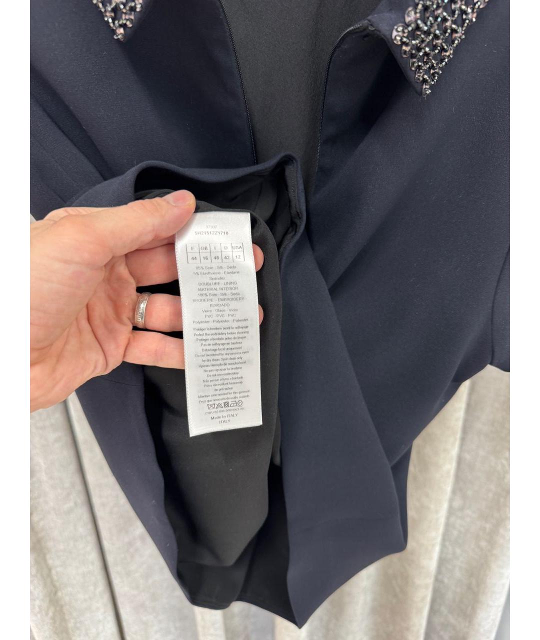 CHRISTIAN DIOR Темно-синяя шелковая блузы, фото 4