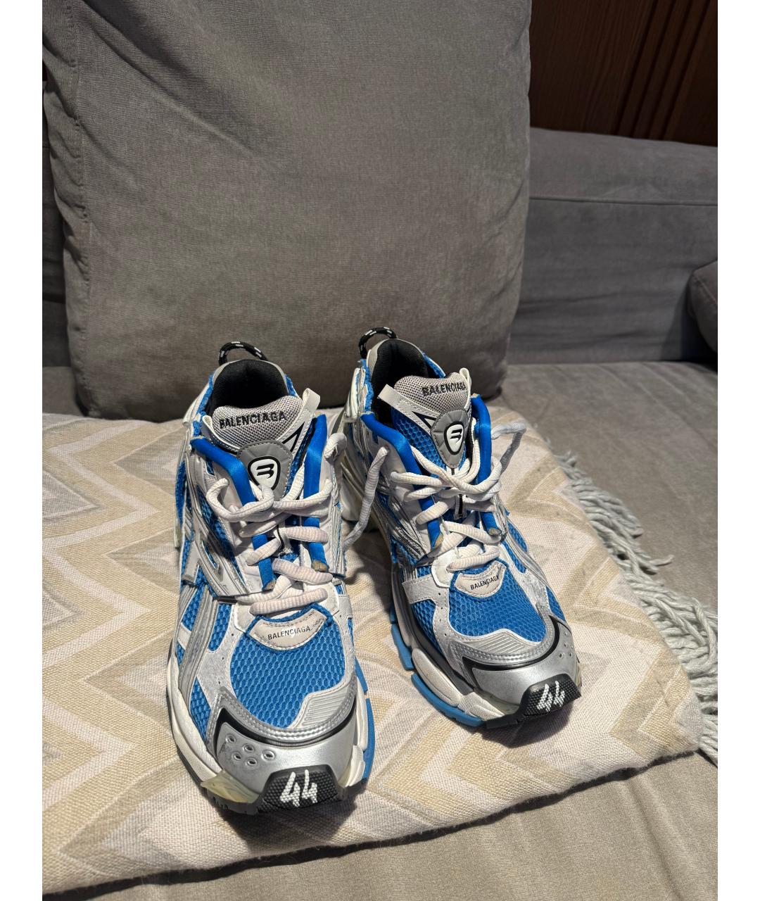 BALENCIAGA Голубые текстильные низкие кроссовки / кеды, фото 2