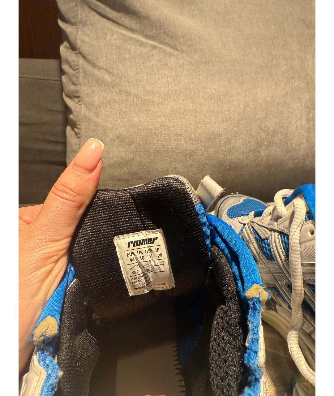 BALENCIAGA Голубые текстильные низкие кроссовки / кеды, фото 4