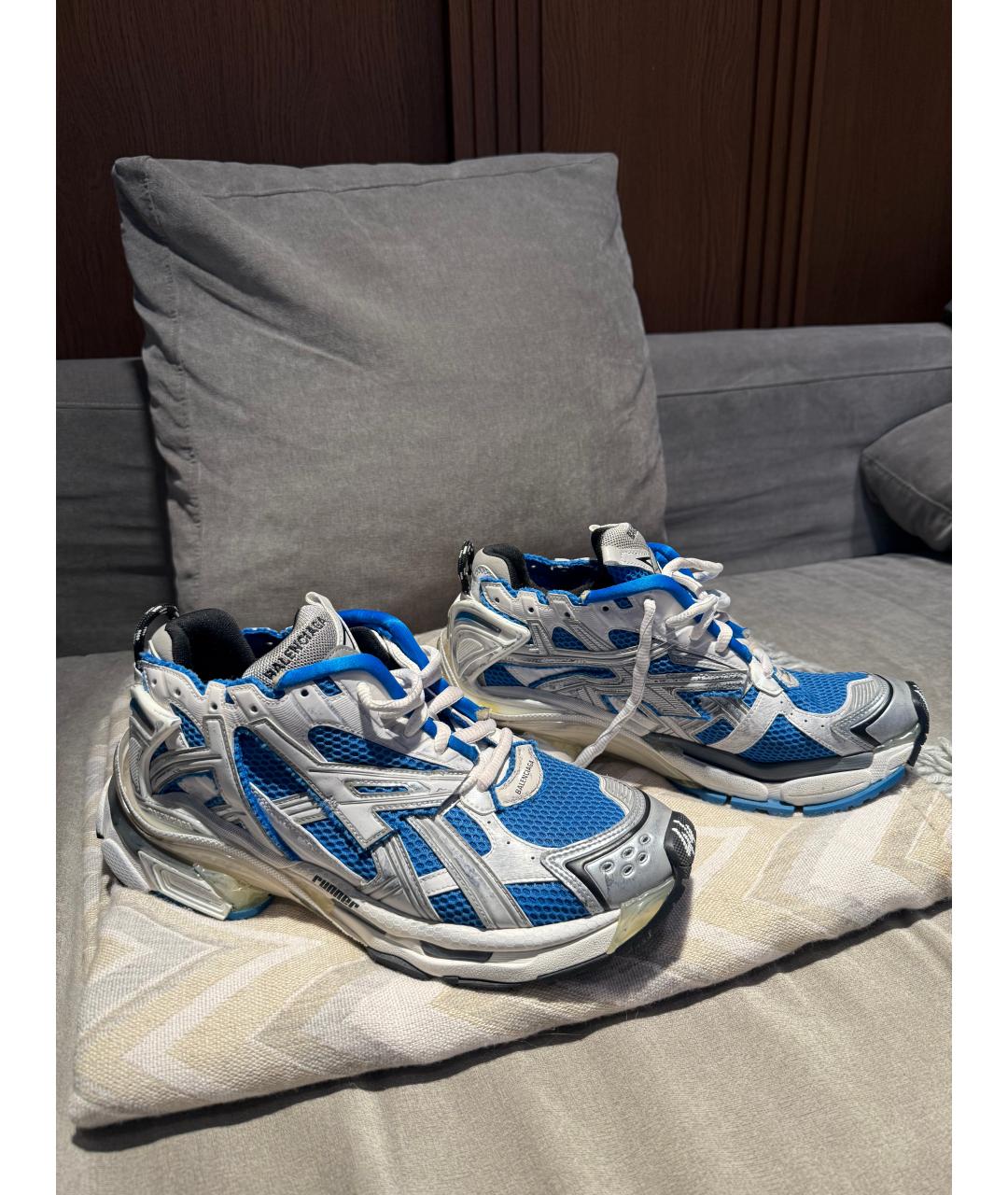 BALENCIAGA Голубые текстильные низкие кроссовки / кеды, фото 5