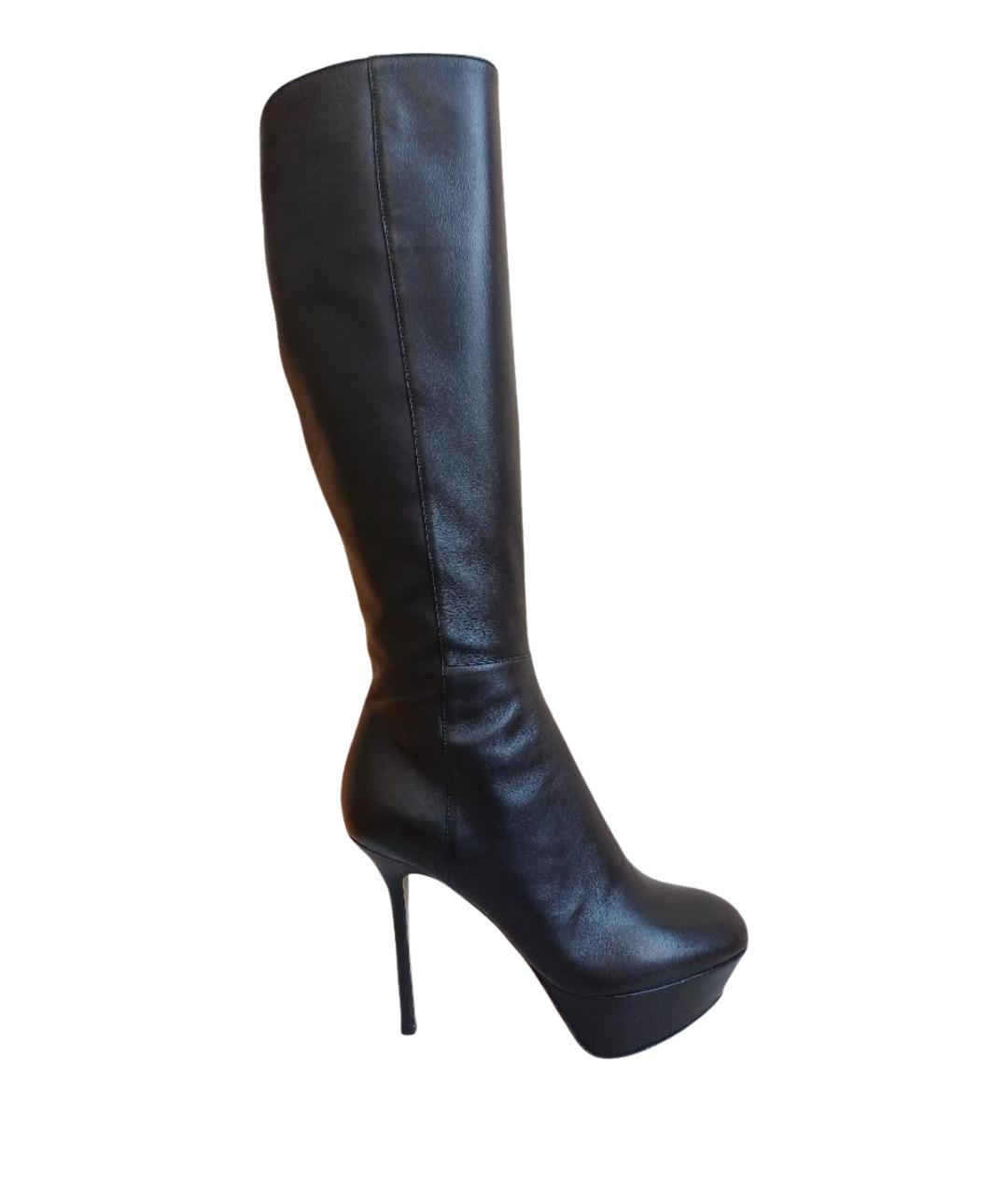 SERGIO ROSSI Черные кожаные сапоги, фото 8