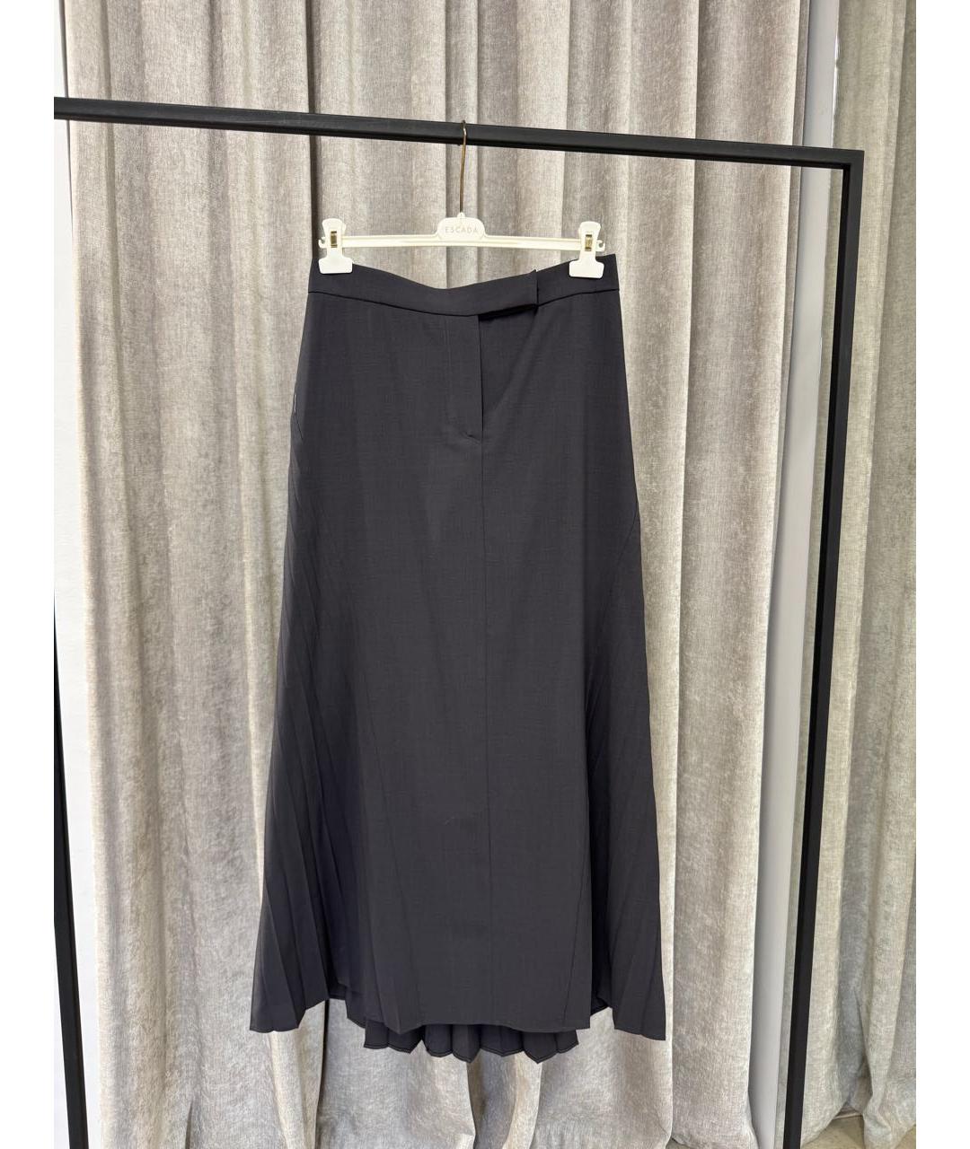 BRUNELLO CUCINELLI Антрацитовая шерстяная юбка макси, фото 6