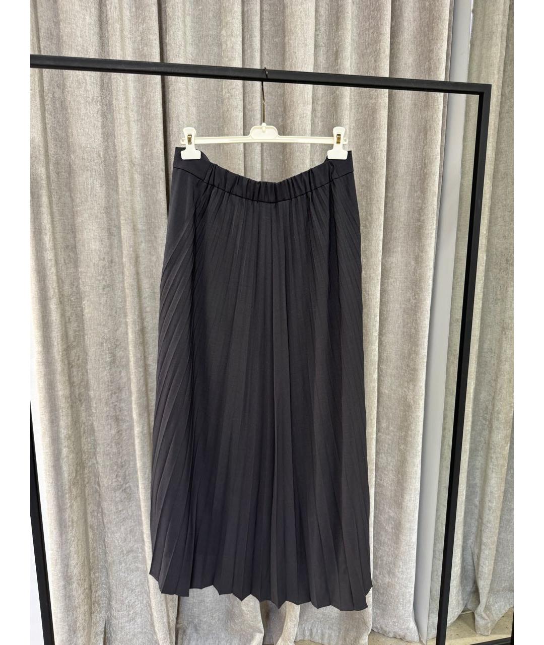 BRUNELLO CUCINELLI Антрацитовая шерстяная юбка макси, фото 2