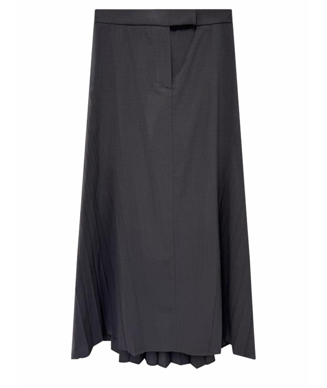 BRUNELLO CUCINELLI Антрацитовая шерстяная юбка макси, фото 1