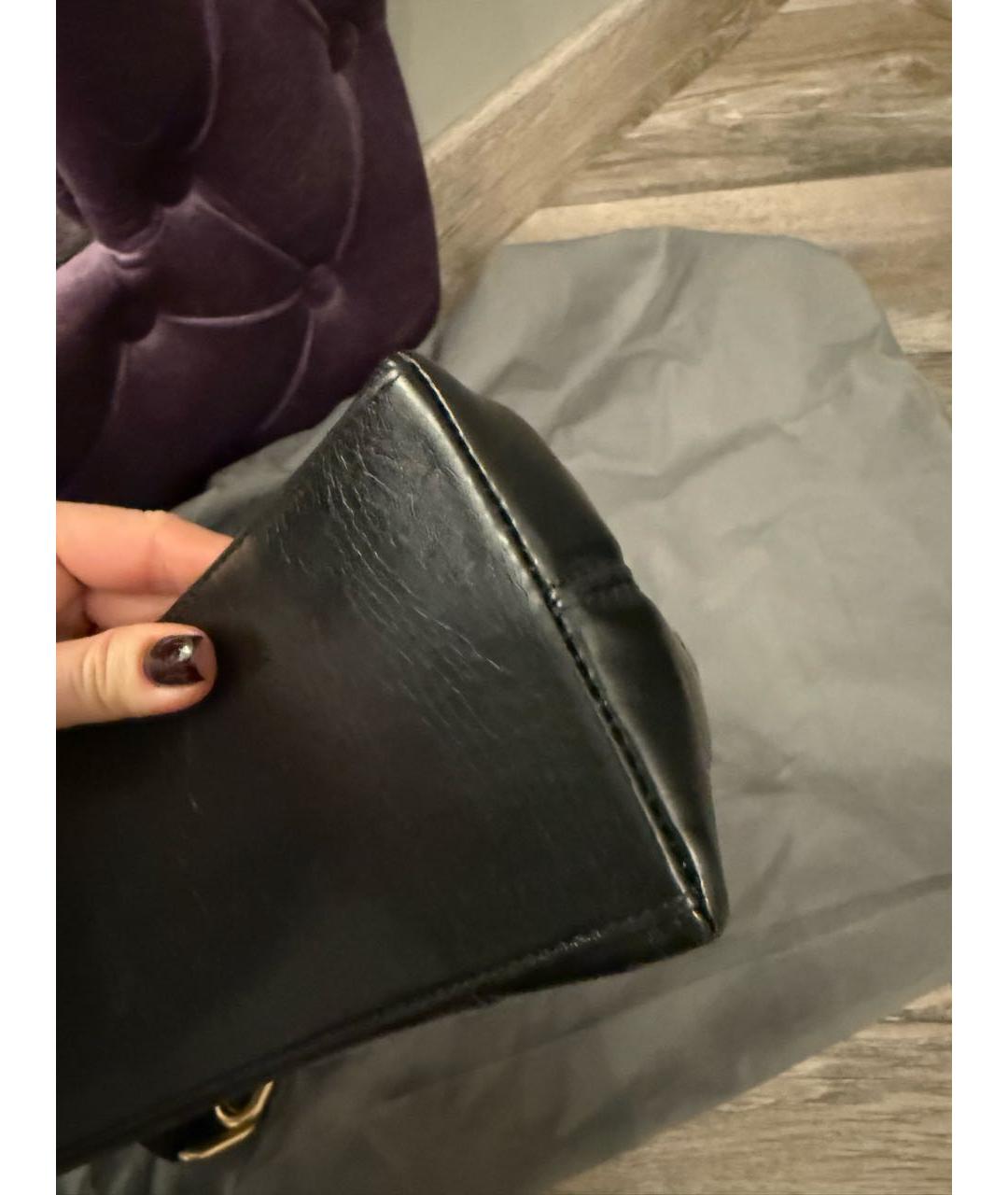 BALENCIAGA Черная кожаная сумка через плечо, фото 3