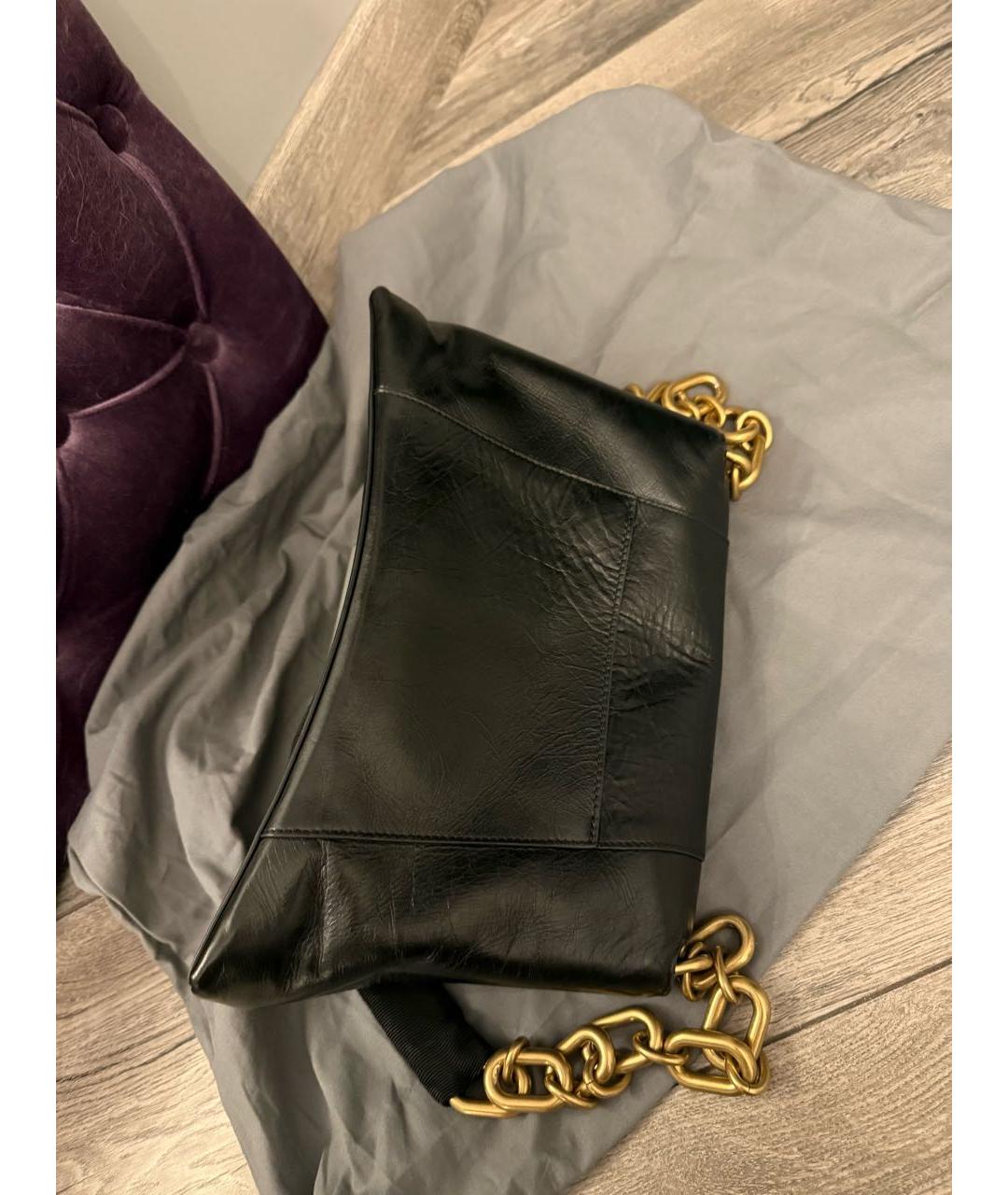 BALENCIAGA Черная кожаная сумка через плечо, фото 5