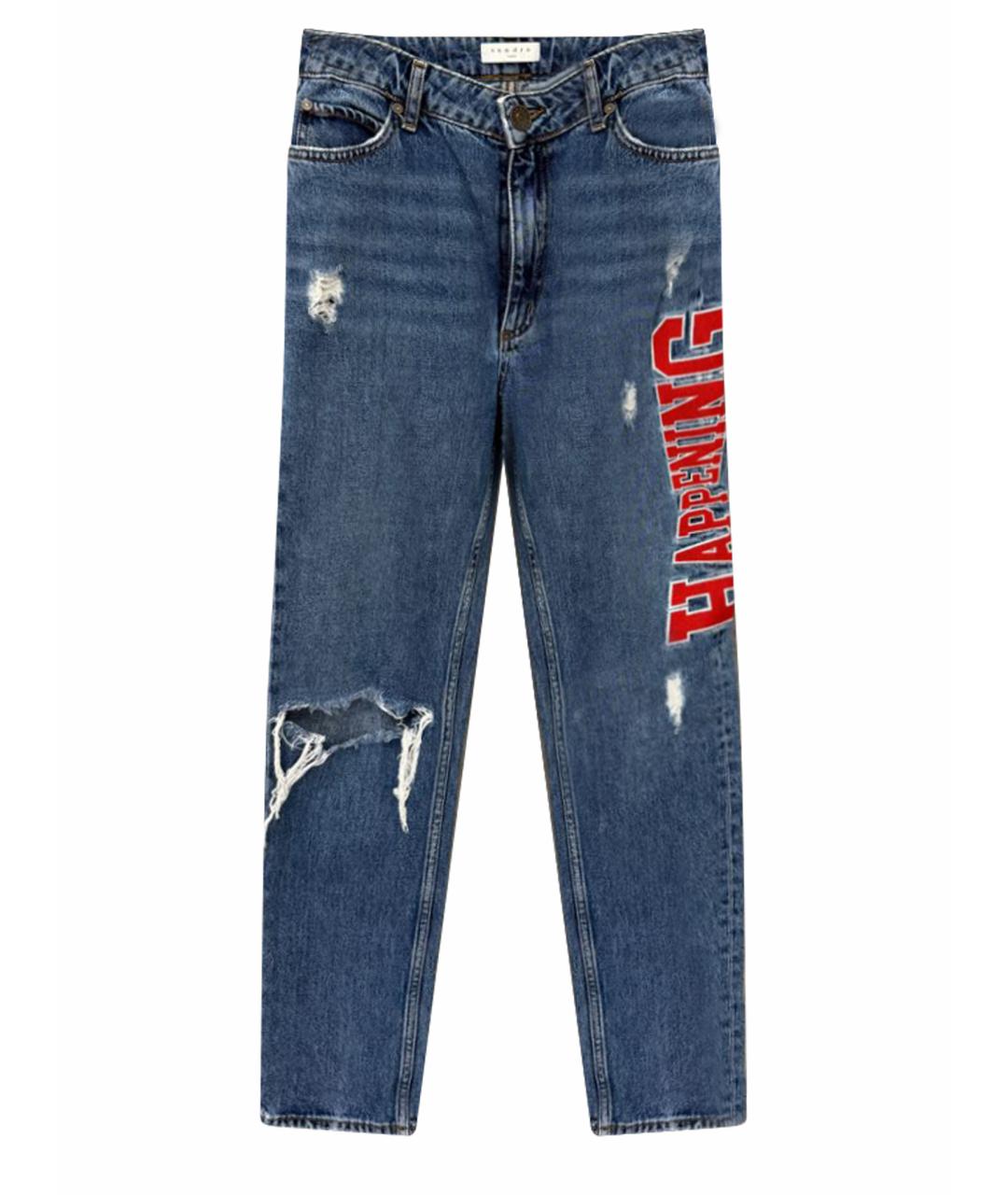 SANDRO Синие хлопковые прямые джинсы, фото 1