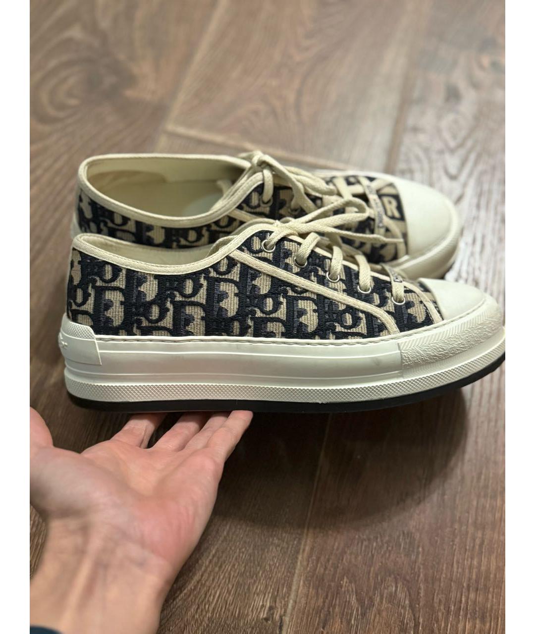 CHRISTIAN DIOR Синие текстильные кеды, фото 2