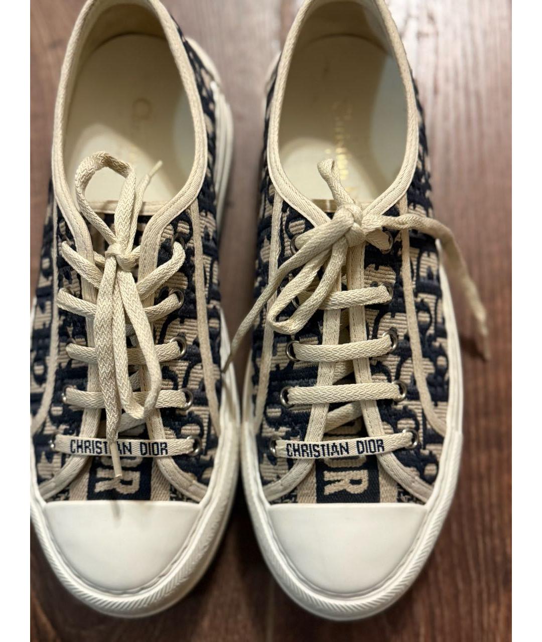 CHRISTIAN DIOR Синие текстильные кеды, фото 3