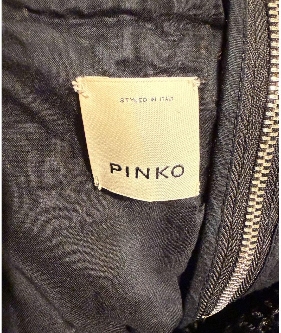 PINKO Черное хлопковое коктейльное платье, фото 4