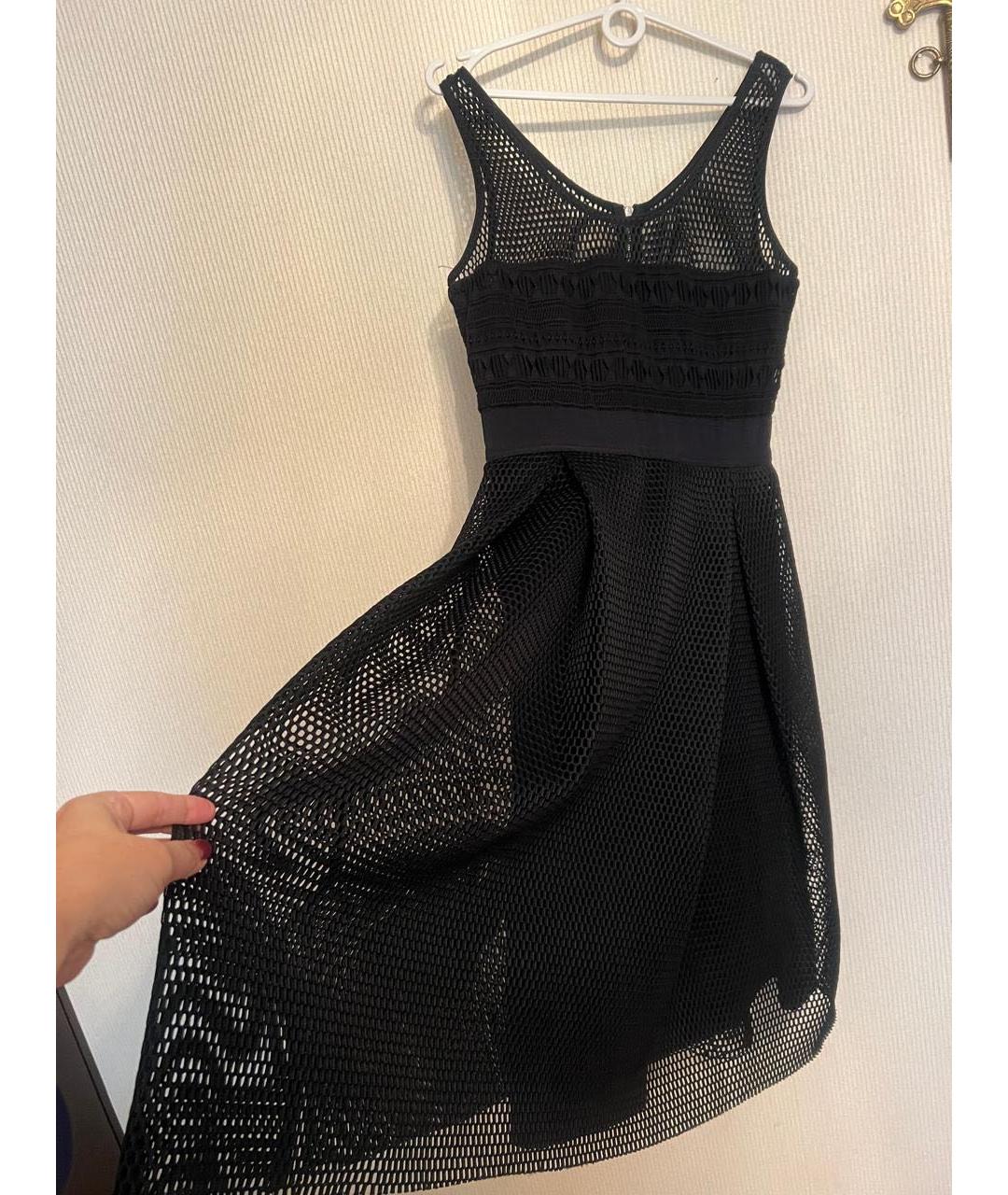 PINKO Черное хлопковое коктейльное платье, фото 3