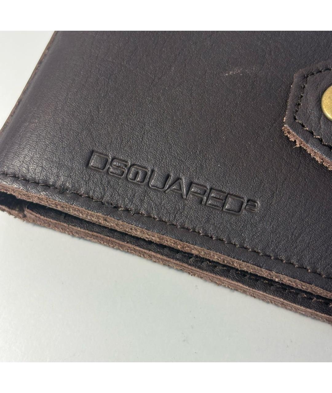 DSQUARED2 Коричневый кожаный кошелек, фото 2