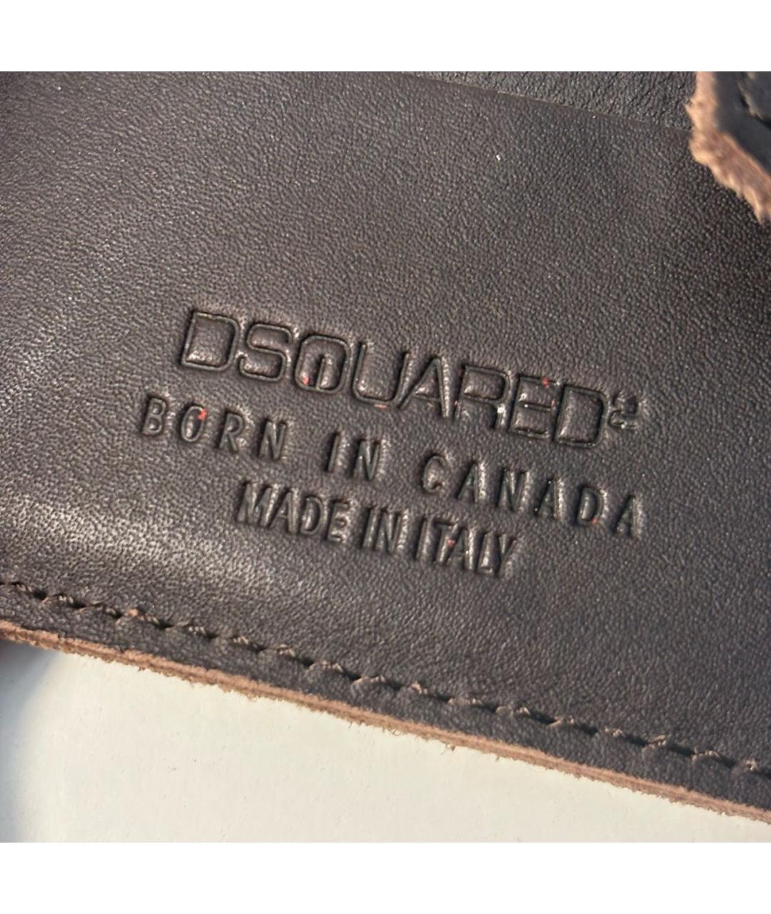 DSQUARED2 Коричневый кожаный кошелек, фото 5