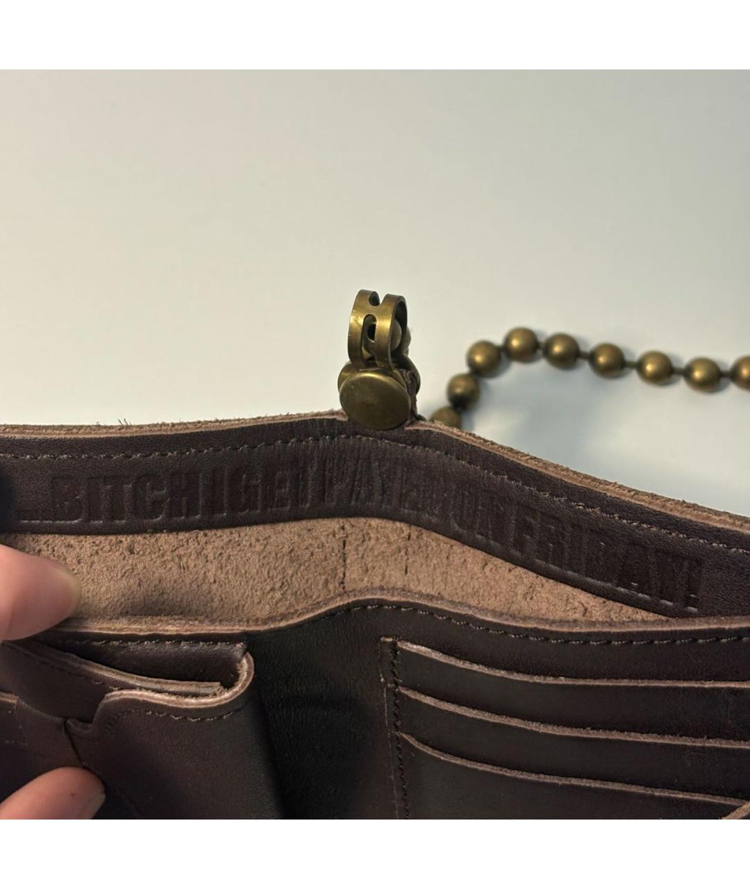 DSQUARED2 Коричневый кожаный кошелек, фото 4