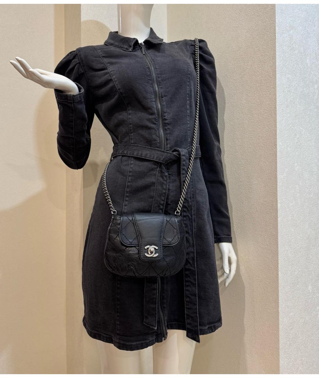 CHANEL Черная кожаная сумка через плечо, фото 4