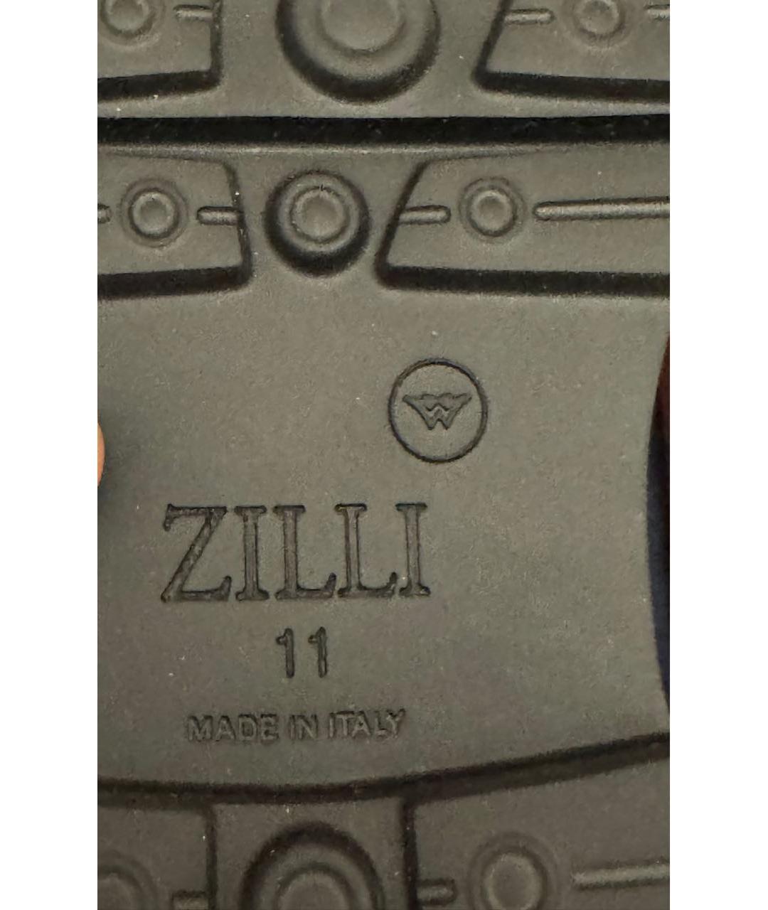 ZILLI Темно-синие кожаные низкие ботинки, фото 6