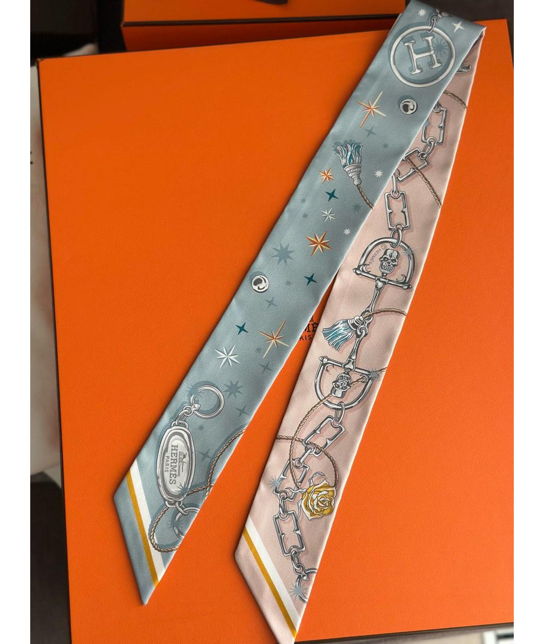 HERMES Мульти шелковый платок, фото 2