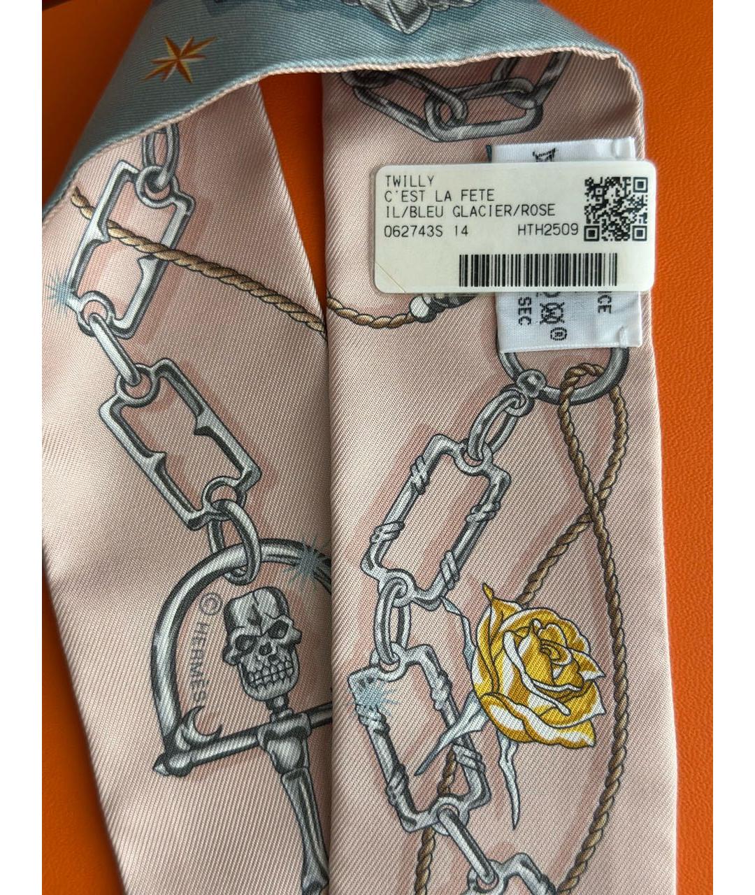 HERMES Мульти шелковый платок, фото 4