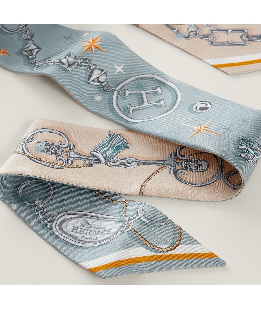 HERMES Мульти шелковый платок, фото 5