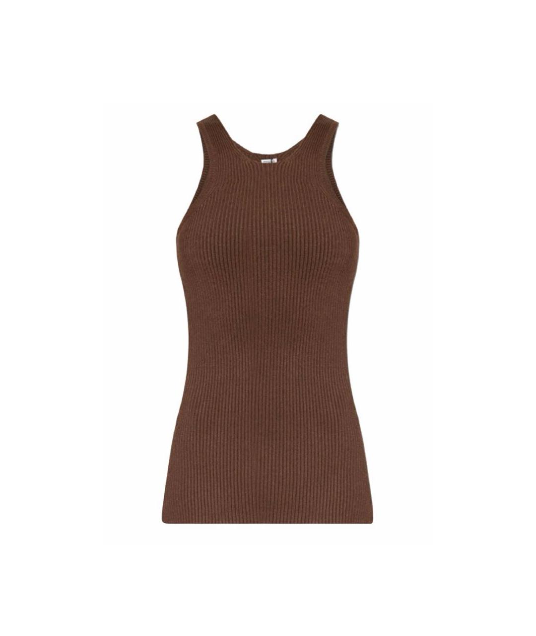 TOTEME Коричневая вискозная майка, фото 1