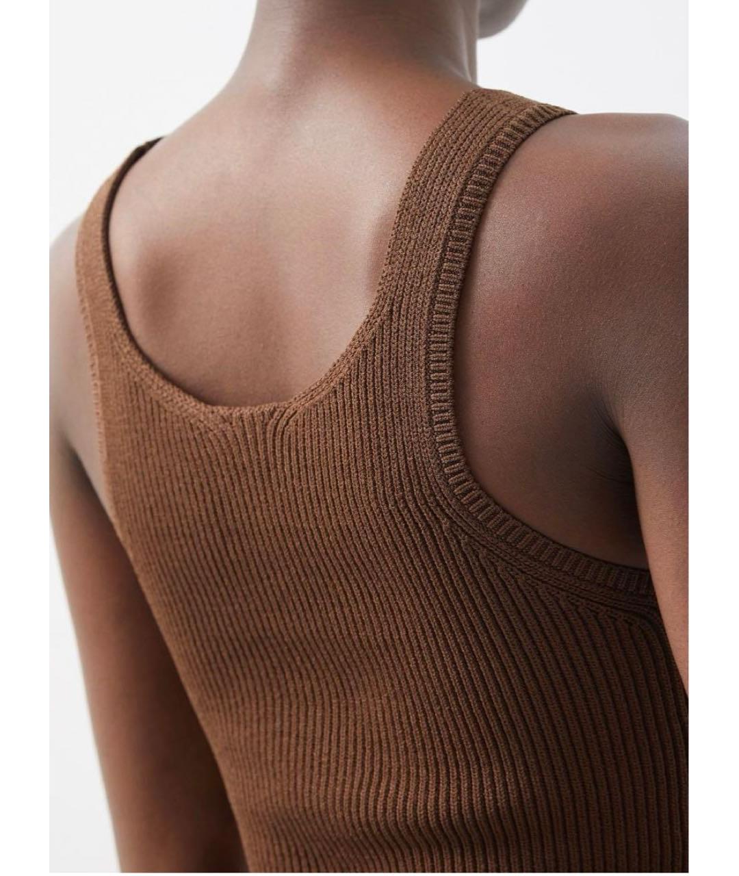 TOTEME Коричневая вискозная майка, фото 4