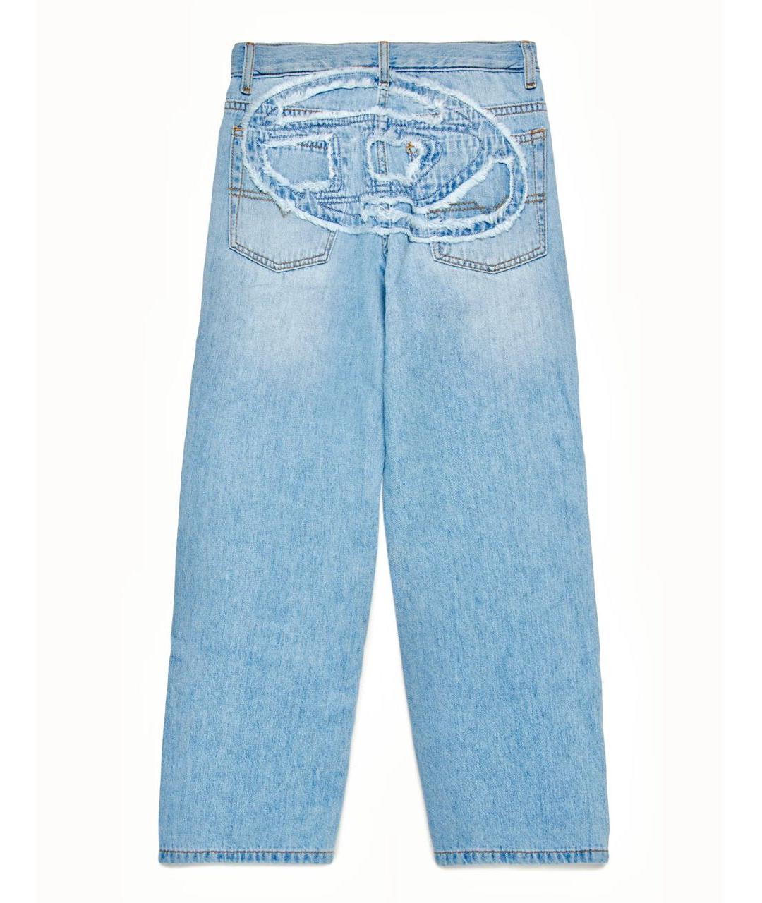 DIESEL Голубые хлопковые прямые джинсы, фото 2