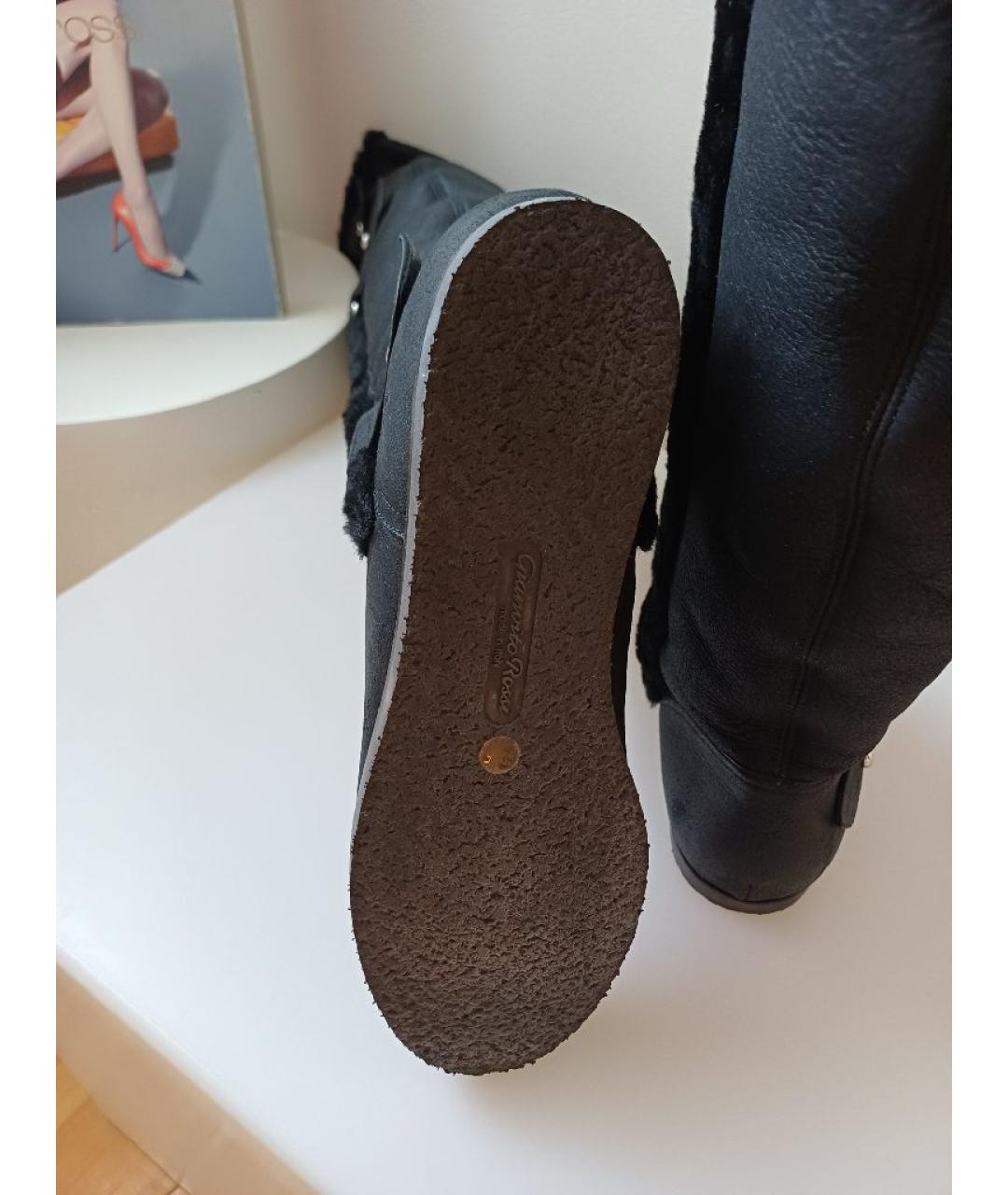 GIANVITO ROSSI Черные кожаные ботфорты, фото 3